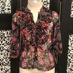 Sheer Top with Elastic Waist Size L(Junior) NWOT